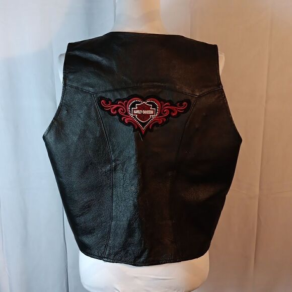 Biker's Club Black Leather Women's Vest - Picture 2 of 10